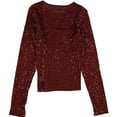thumbnail image 2 of Lucky Brand Womens Sequin Knit Top Embellished T-Shirt, Red, XX-Large, 2 of 2