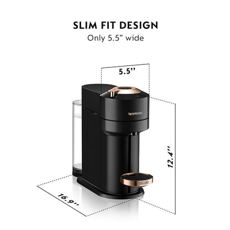 Nespresso Vertuo Next Premium Coffee and Espresso Maker by De'Longhi,  Black Rose Gold - Black Rose Gold
