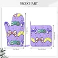 thumbnail image 3 of DouZhe Oven Mitts and Pot Holders Sets, Retro Style Game Controller Prints Non-Slip Heat Resistant Kitchen Oven Silicone Glove, 3 of 7