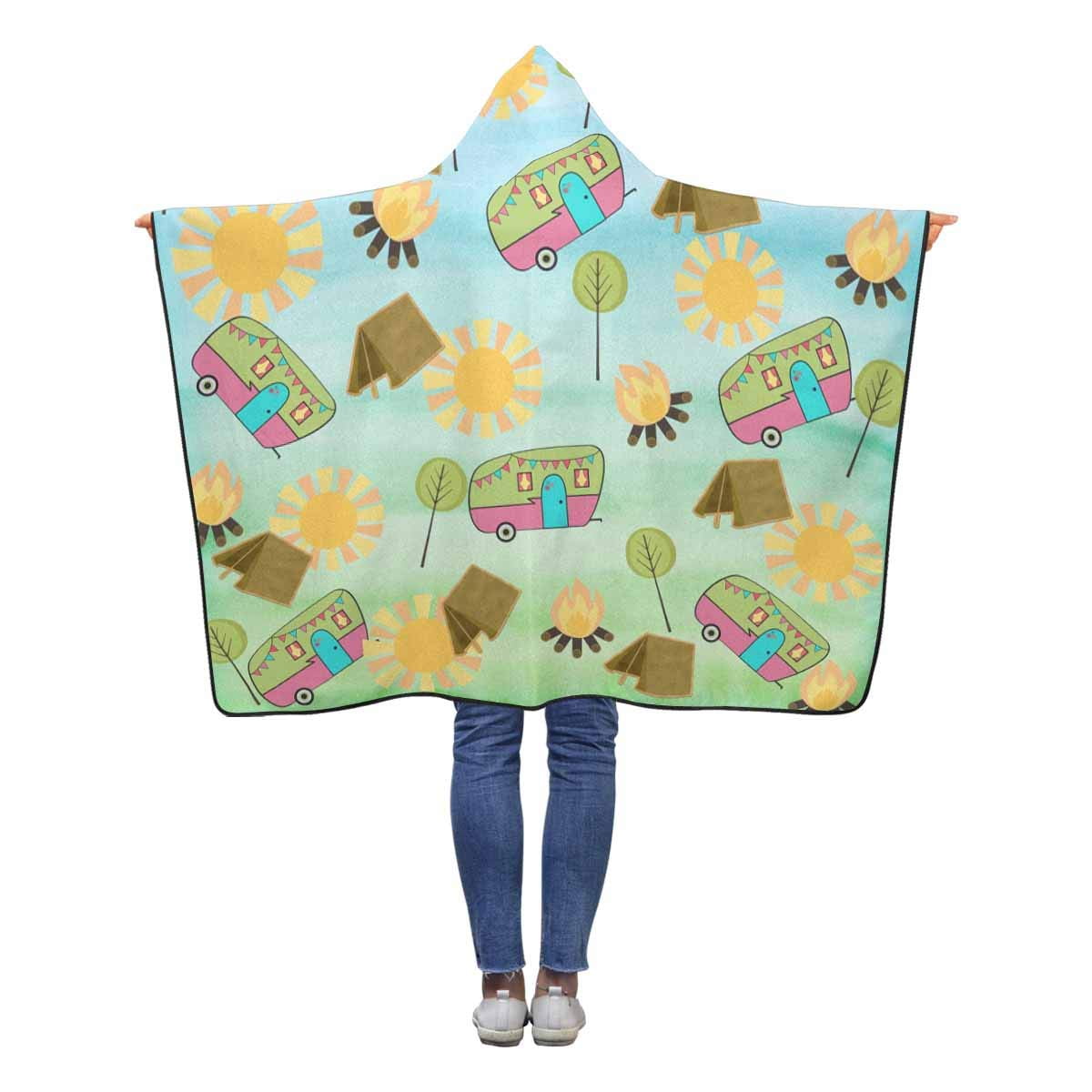 ASHLEIGH Happy Camper Throw Hooded Blanket 40x50 inches Toddler Kid