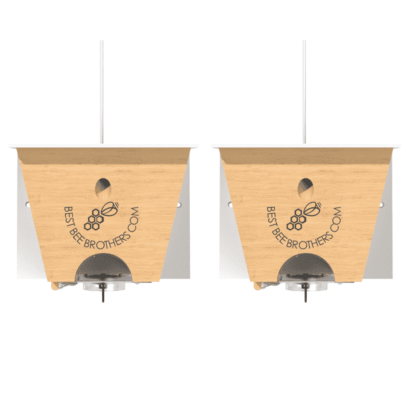 Best Bee Brothers Carpenter Bee Trap Turbo 2.0 with Bee Vault 2 Pack and Designer White Roof