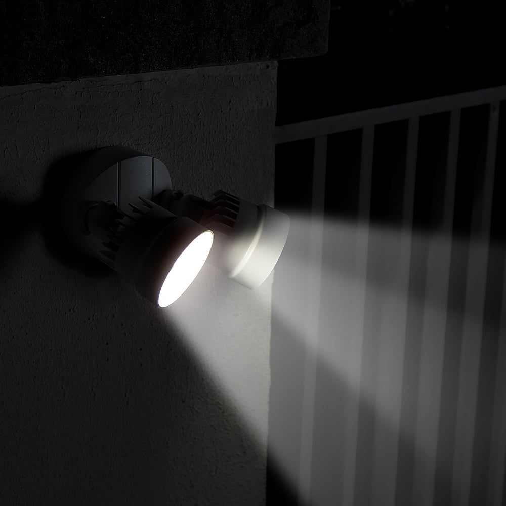 2-Light White OD Integrated LED Wall or Eave Mount Flood Light with 110 Degree Light Bean Angle
