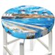 thumbnail image 3 of Balery Greek Island Windmills Painting Fundas de asiento para taburete de bar redondo de tela de terciopelo ajustables que protegen de arañazos y manchas para sillas de 14 a 17 pulgadas.-12 inch, 3 of 7