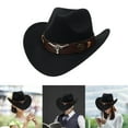 thumbnail image 1 of Langgg Chapeau de Cowboy Décontracté Costume Cosplay Protection Solaire Chapeau Été pour Randonnée Noir, 1 of 8
