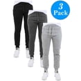 thumbnail image 2 of Men's Slim-Fit Jogger Sweatpants With Zipper Pockets (3-Pack), 2 of 5