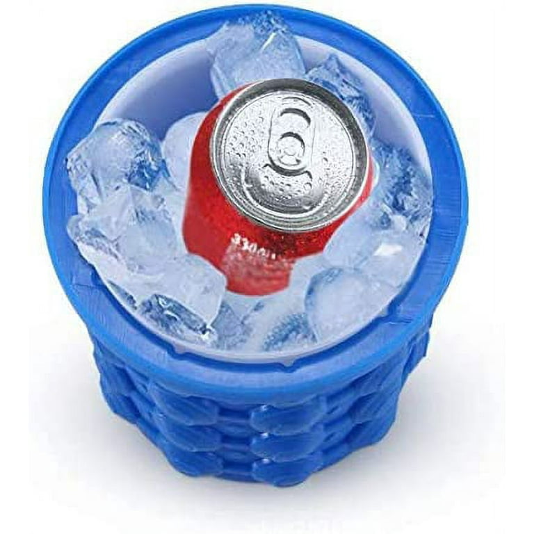 Large Silicone Ice Bucket, Ice Maker Bucket, (2 in 1) Ice Cube Maker, Silicone  Bucket with Lid, Ice Cube Mold Ice Trays 