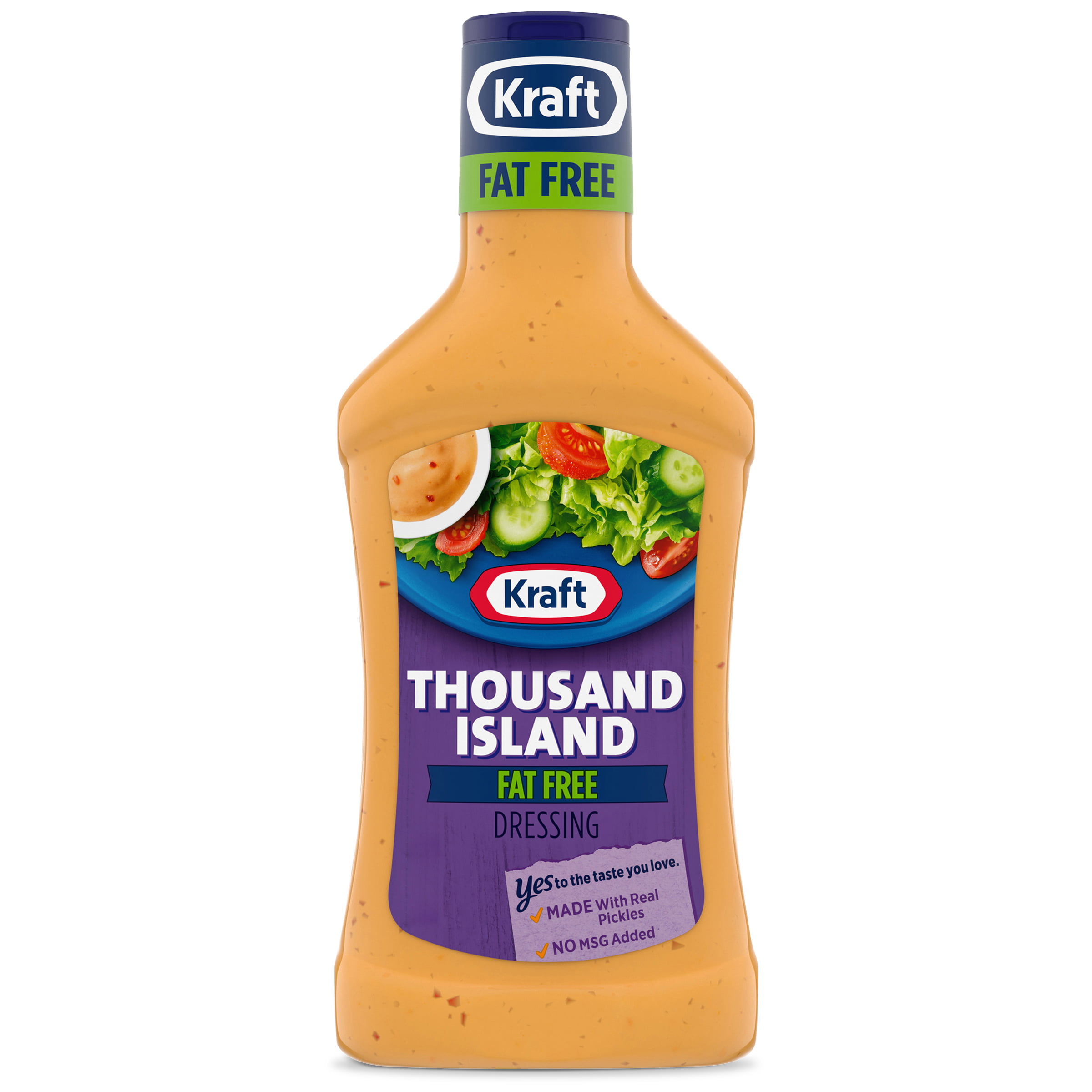 Kraft Thousand Island Fat Free Dressing, 16 fl. oz. Bottle - Walmart ...