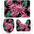 thumbnail image 2 of SKYSONIC Non-Slip 3 Piece Bathroom Rug Set Tropical Flowers Leaves Soft Contour Rug + Toilet Lid Cover + Bath Mat Bathroom Decor, 2 of 3