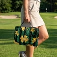 thumbnail image 4 of Whosucclay Golf Cart Seat Towel for 2-Seater Golf Cart Club Car, 4 Pockets Stain-Resistant Golf Cart Seat Cushion Cover, Gold Clover Stripe Design, 4 of 9
