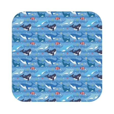 

Matuu Blue Fish for Cup Coasters Set of 6 Leather Coasters Desk Coasters for Office Measures 4” x 4” Square