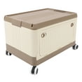 thumbnail image 1 of Storage Bins with Wheels & Lids, Stackable Folding Storage Box Rolling Crate, Collapsible Closet Organizers Box Foldable Storage Containers Moving Boxes for Home Office Bedroom, 1 of 7