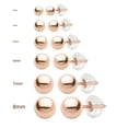 thumbnail image 2 of 14K Rose Gold Ball Earrings High Polished from 3MM to 10MM Silicone Protected Gold Pushbacks, 2 of 10