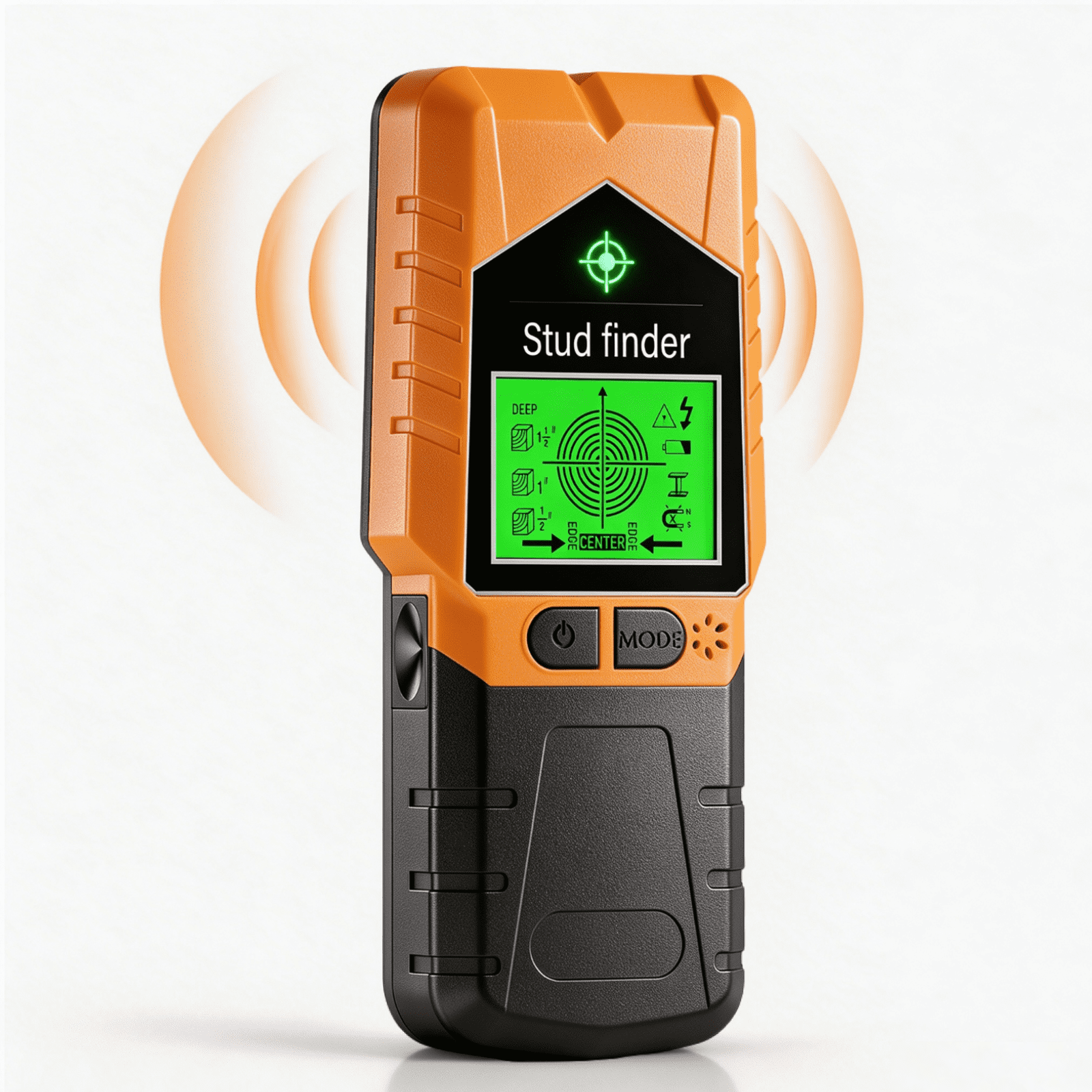 VETOUCH 6-in-1 Wall Scanner Stud Finder Wood Metal & AC Wire Detection HD LCD Display Magnetic Positioning Edge Center Tool for Home Drywall and Pipe - Orange