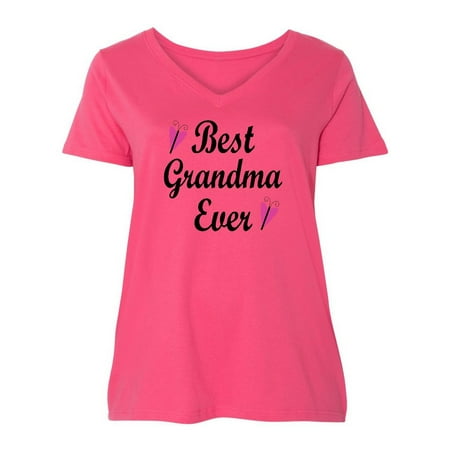 Best Grandma Ever Ladies Curvy V-Neck Tee
