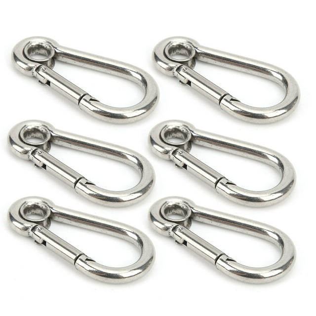 Carabiner Buckle, Keychain Link Buckle Stainless Steel Snap Hook 10Pcs Snap Hook For Camping Climbing Hooking M5