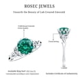 thumbnail image 6 of Rosec Jewels Lab Grown Emerald Engagement Ring for Women - 2 Carat - Celtic Knot Ring - AAAA Grade Certified - with Jewelry Box, 925 Sterling Silver, US 4.00, 6 of 7