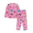 thumbnail image 2 of Lsque Sanrio Pattern Long Sleeve Pajama Set for Women - Soft 2-Piece Sleepwear and Loungewear Set with Pockets, Comfy Nightwear, 2 of 8