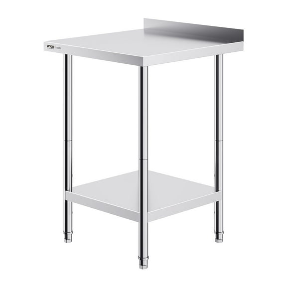 24 x 24 x 36 Inch Stainless Steel Work Table,Heavy Duty Commercial Food Prep Table – Adjustable Height Stainless Steel Worktable for Kitchen, Restaurant & Hotel Use