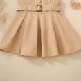 thumbnail image 6 of EnJoCho Toddler Girls Denim Jeans Dress Sleeveless Summer Casual Lapel Collar A-line Pleated Ruffl𝖾 Dress with Belt Toddler Summer Sleeveless 𝖲undress, 6 of 9