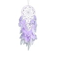 thumbnail image 2 of Dreamcatcher Wall Decor Handmade with Natural Crystal Feathers Wooden Beads Bohemian Style Hanging Ornament | Calming Energy Decoration for Living Room Bedroom Office | 23.62 x 6.3 in, 2 of 6