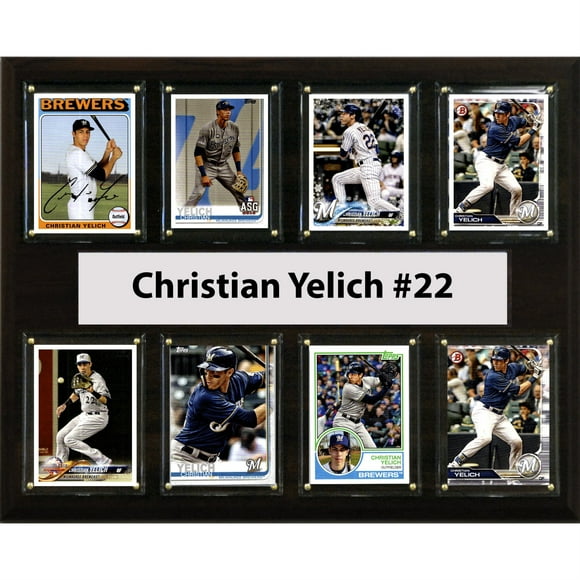MLB 12"x15" Christian Yelich Milwaukee Brewers 8 Card Plaque