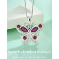 thumbnail image 5 of VESITIM 925 Sterling Silver Butterfly Pendant Necklace for Women Created Ruby Birthstone Jewelry for Mother's Day/Birthday Gifts, 5 of 7