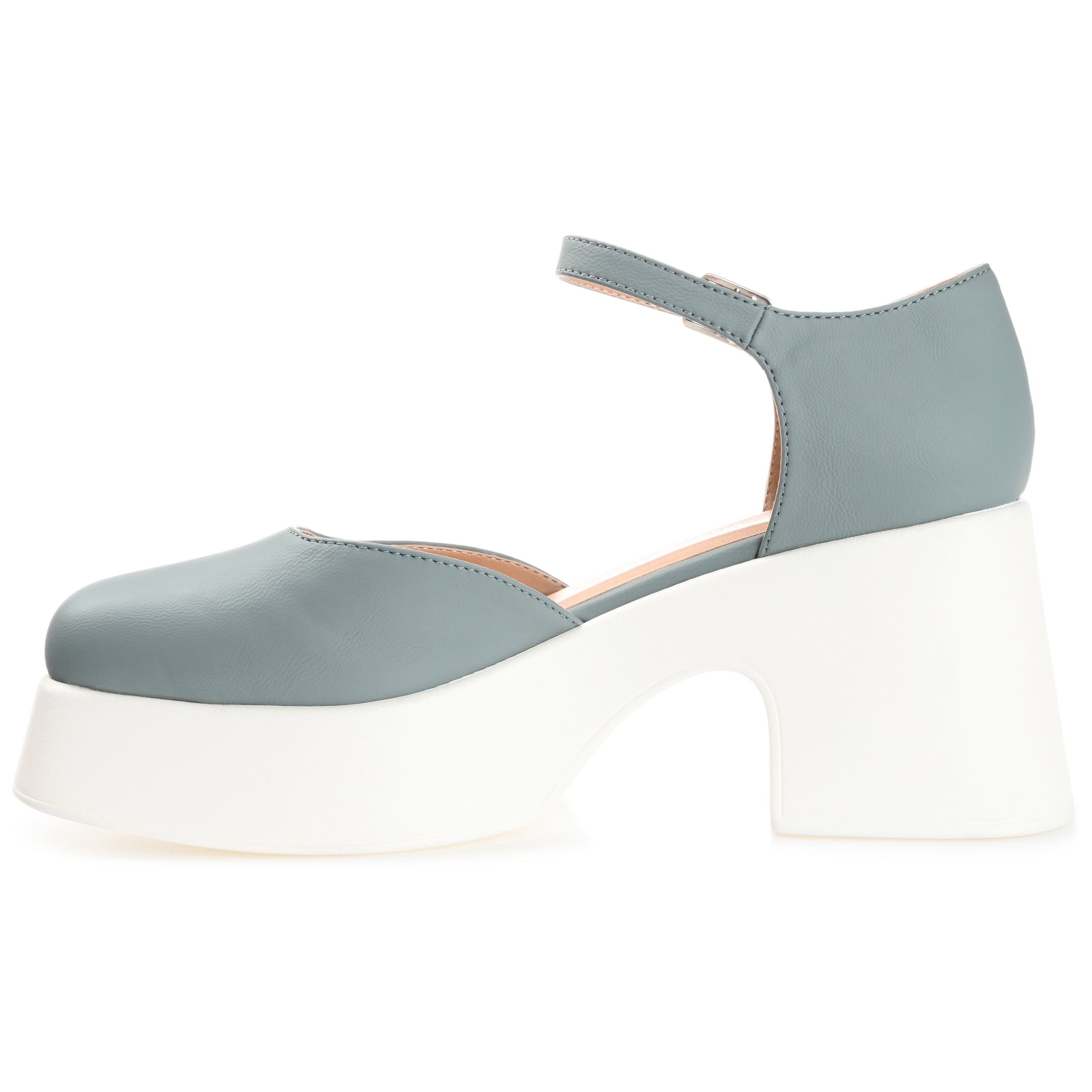 Journee Womens Lizaa Square Toe Ankle Strap Sporty Platform