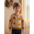 thumbnail image 5 of RUINIXCW Toddler Baby Boy Girl Thanksgiving Sweatshirt Outfit Fall Winter Clothes Turkey Embroidery Striped Long Sleeve Crewneck Sweatshirt Pullover Tops, 5 of 9