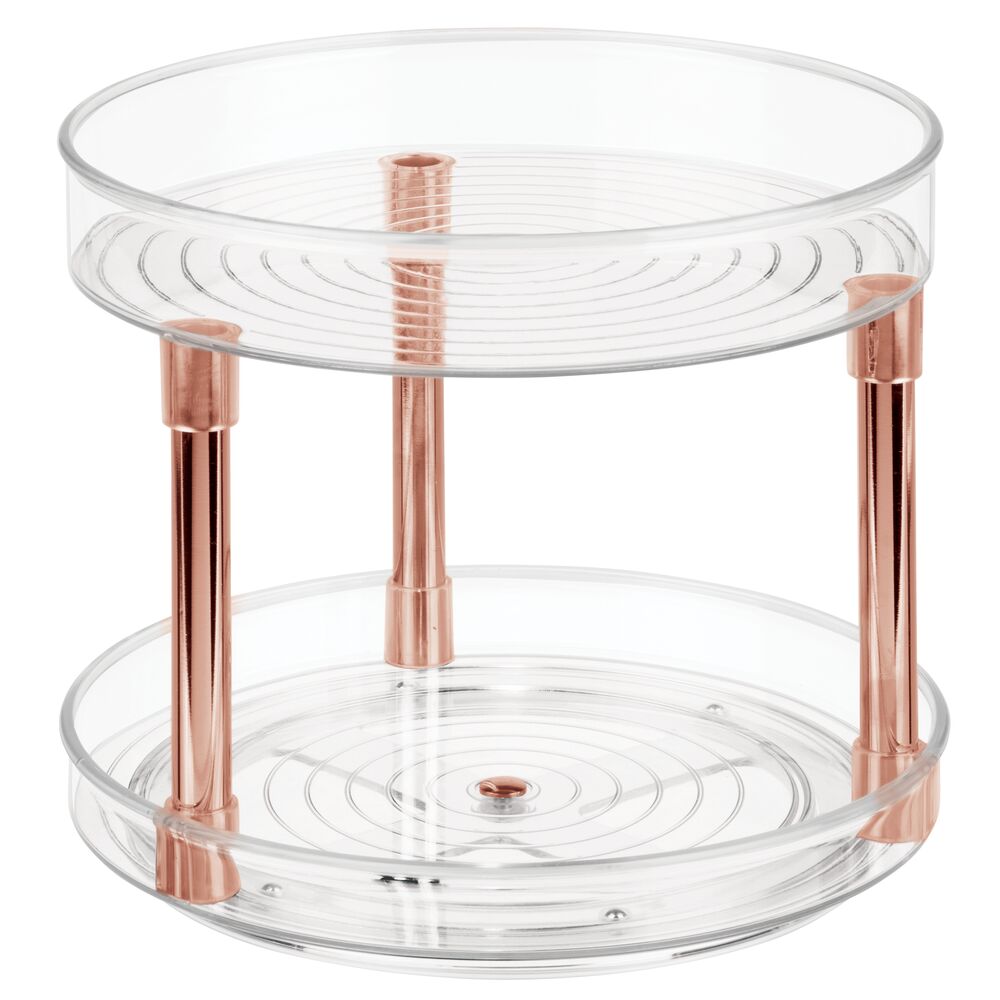 mDesign 2Tier Lazy Susan Turntable for Bathroom Counter, Shelf, and