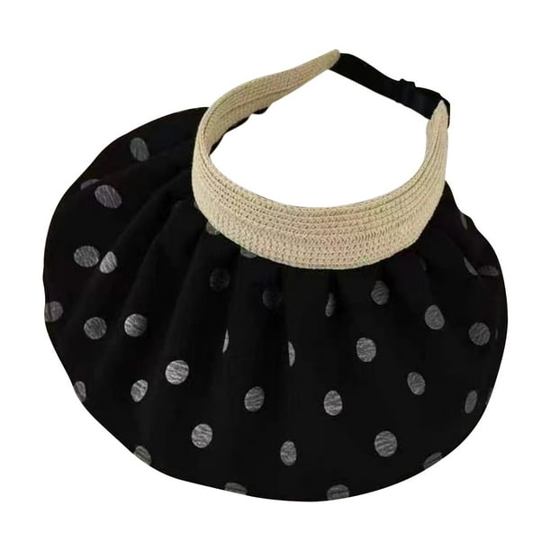 Sombrero de sol para mujer, gorra de playa de verano, ala ancha, informal, protección solar, plegable, en blanco Negro