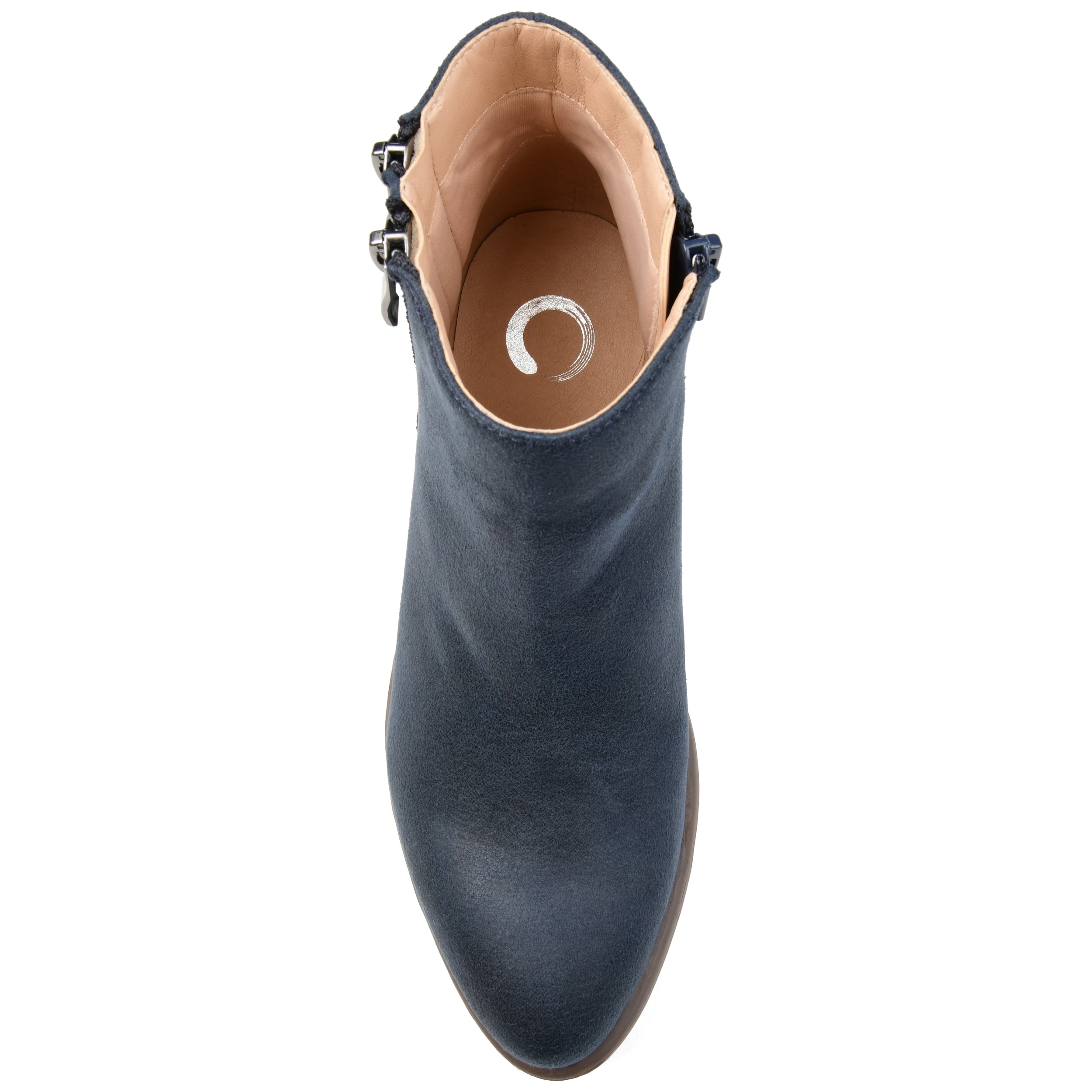 Journee Womens Jayda Inside Zip Stacked Heel Booties