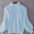thumbnail image 2 of UJNDER Winter Sweater for Women Loose Warm Pullover Knitted Crew Neck Blue One Size, 2 of 3