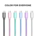 thumbnail image 5 of Powertek USB-A to USB-C Metallic Shine Pastel Cable - Pink, 5 of 6
