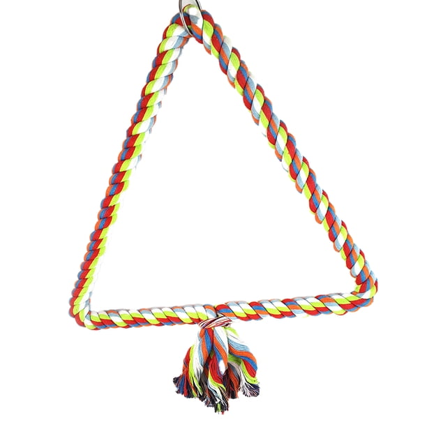Billuyoard Percha de alambre de algodón para mascotas, reemplazo portátil, colorido Triangular, interior, casa, balcón, mascotas, cuerda de Suministros de alimentación y agua para mascotas