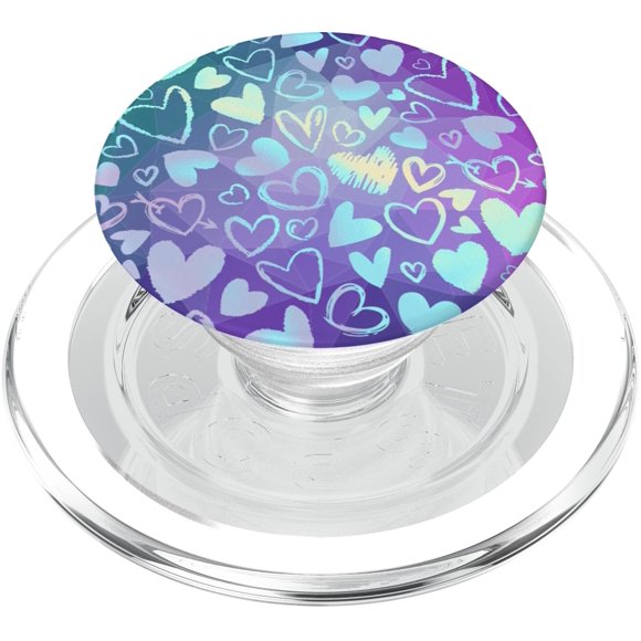 Empuñadura para teléfono móvil, diseño de corazón, regalos para niñas, Rainbow PopGrip MagSafe