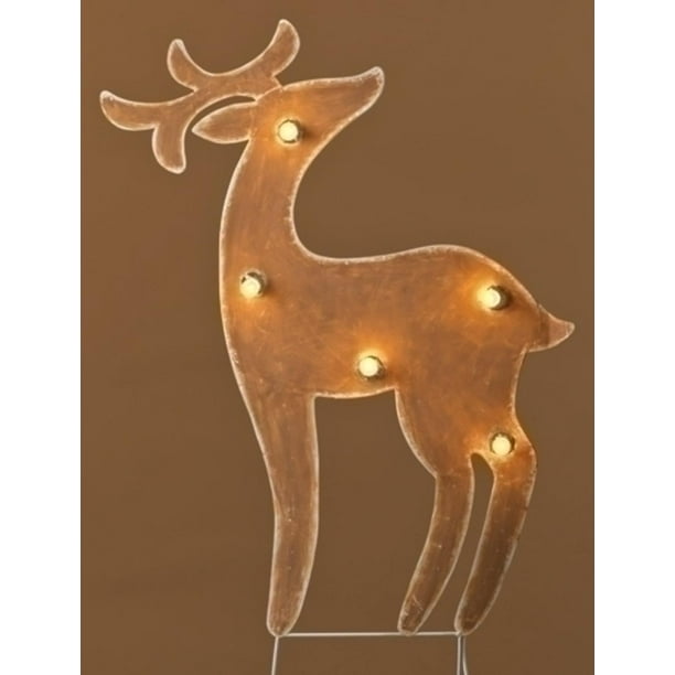 37" Lighted Elegant Reindeer Outdoor Christmas Yard Art ...