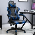 thumbnail image 3 of Gymax Gaming Chair Reclining Swivel Racing Office Chair w/Massage Lumbar Support Blue, 3 of 10