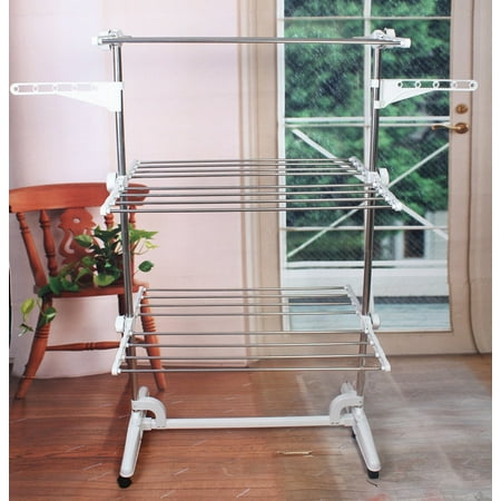 INTBUYING Indoor Folding Clothes Drying Rack Laundry Dryer ...