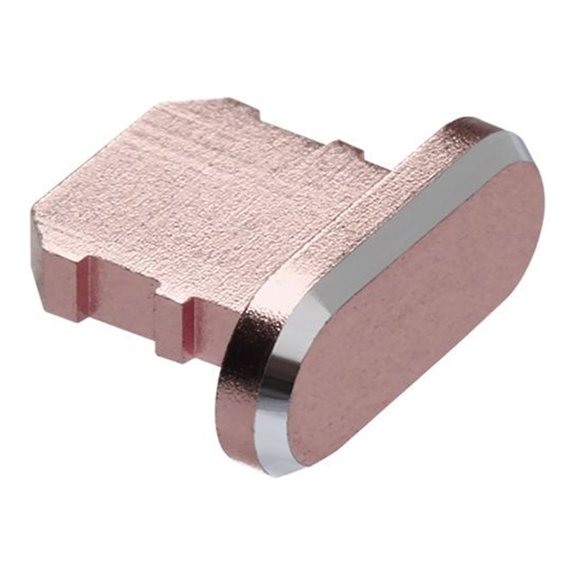 Universal Dustproof Aluminium Alloy Anti Dust Metal Plug Charging Port Cap Micro/Type C/iP Charger Dock Stopper ROSE GOLD FOR IOS