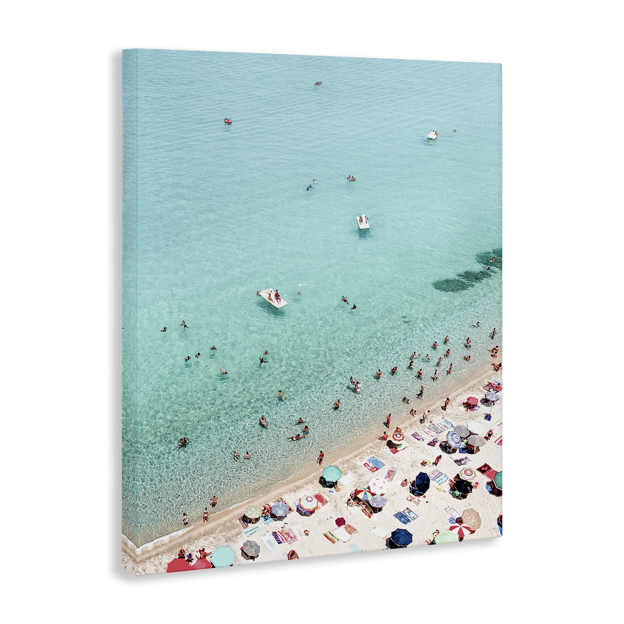 Stupell Industries Busy Beach View Nautical & Beach Photography Wrapped Canvas Art Print Wall Art, 30 x 40