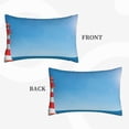 thumbnail image 2 of Daiia Red And White Lighthouse Bedding Waterproof Pillow Protector Zippered Queen – Bed Bug Proof Pillow Encasement-14"x20", 2 of 6