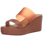 Lucky Brand Women's Brindia Strappy Slip-on Wedge Sandal LATTE/SUMAC (6.5, LATTE/SUMAC)