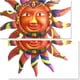 thumbnail image 3 of Art Deco interior y exterior de la pared solar del metal de 12,7 pulgadas que cuelga caras coloridas del sol, 3 of 5