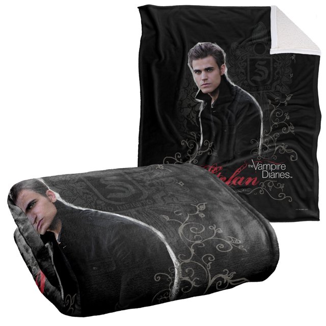 Vampire Diaries Blanket, 50"x60", Stefan Silky Touch Sherpa Back Super Soft Throw Blanket
