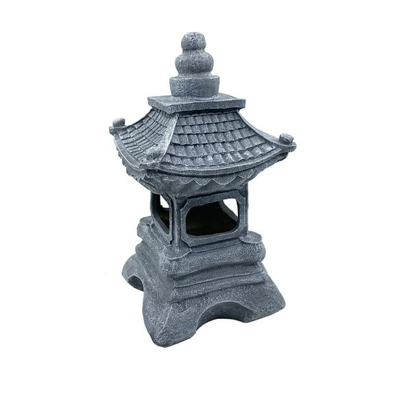 MERILER Outdoor Pagoda Garden Statue with Solar LED Light for Harmonious Zen Decor, Easy Installation and Automated On/Off