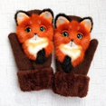 thumbnail image 4 of Guantes gruesos y cálidos para niños, manoplas para dedos de invierno, bonitos dibujos animados, peludos, regalos de Navidad, 1 par, 4 of 4