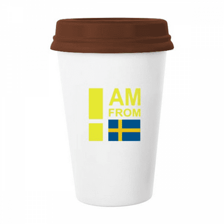 

I Am From Sweden Art Deco Fashion Mug Coffee Drinking Glass Pottery Cerac Cup Lid