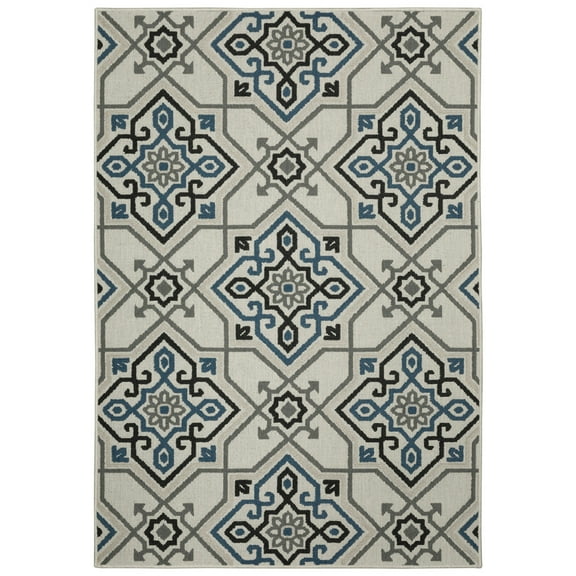 Moretti Kosmo Area Rug 004Y1 Outdoor Beige Diagonal Pointed
