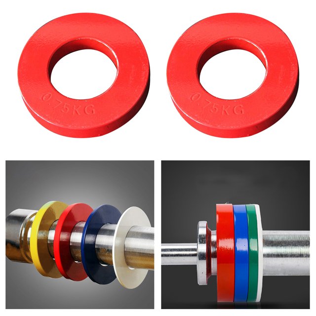 Lot de 2 Disques Fractionnels, Barbells Micro Poids pour Disques Personnels, Surcharge Progressive - Rouge 0.75kg, 108mm