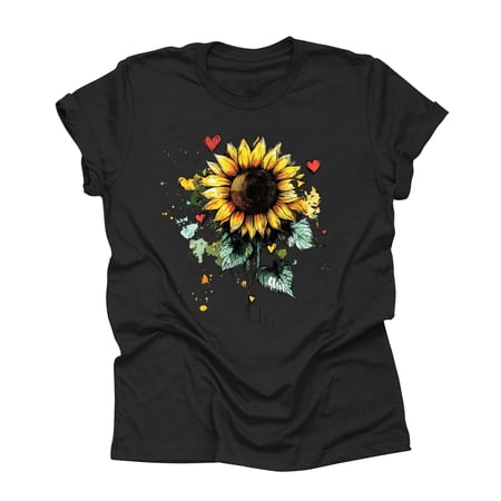 NAMTYQX Summer Shirts for Women Crewneck Cool Fashion Plus Size Lightweight Graphic Baggy Short Sleeve Gemustertes Blouses for Women Casual Black Size M